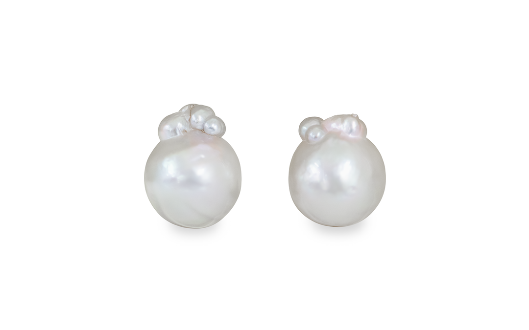 White South Sea Pearl Pair 12.8mm