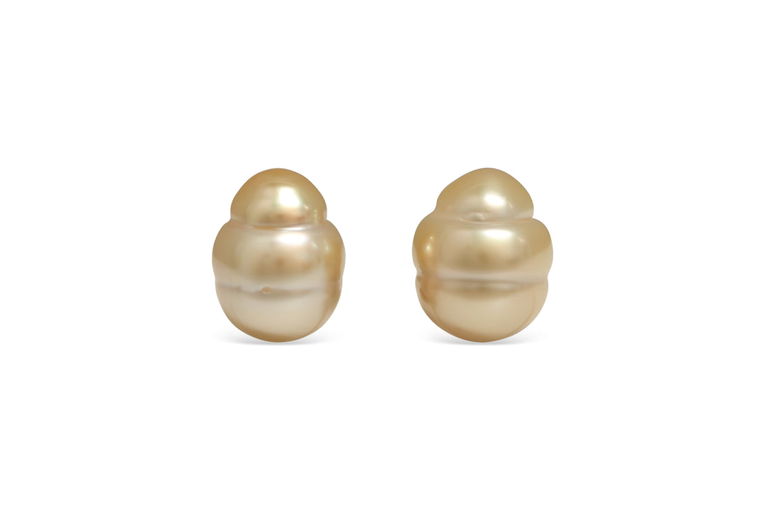 Golden South Sea Pearl Pair 9.8mm