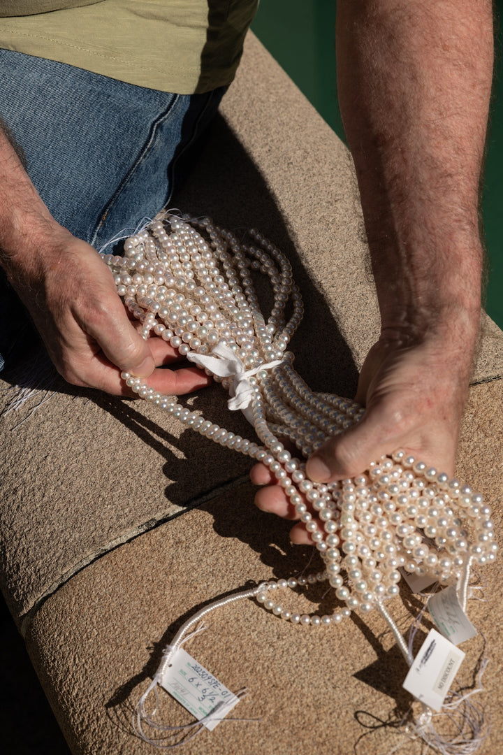 7.5-8mm Akoya Pearl Strand (semi-strung)
