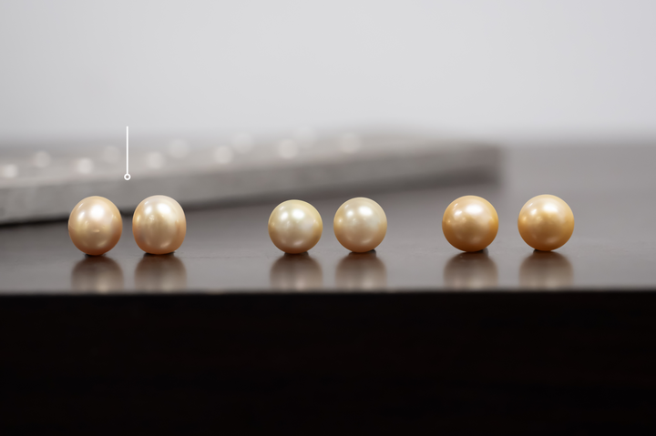 Golden South Sea Pearl Pair 11.1mm